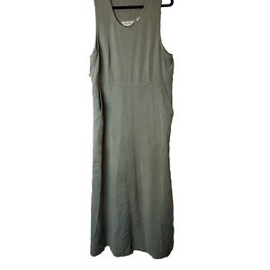 Eddie Bauer Large Womens‎ Sleeveless Maxi Dress Tencel Lyocell Green Modest